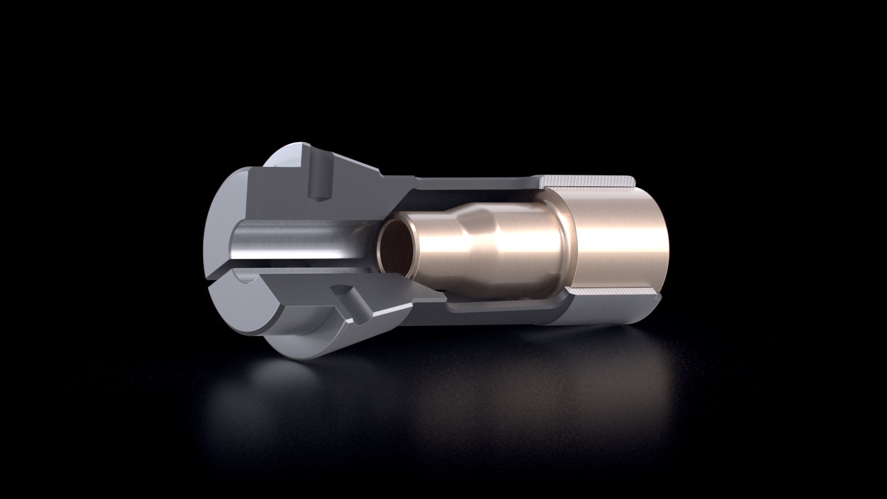 Druckspannzangen – Stützbuchse – Schnittansicht
