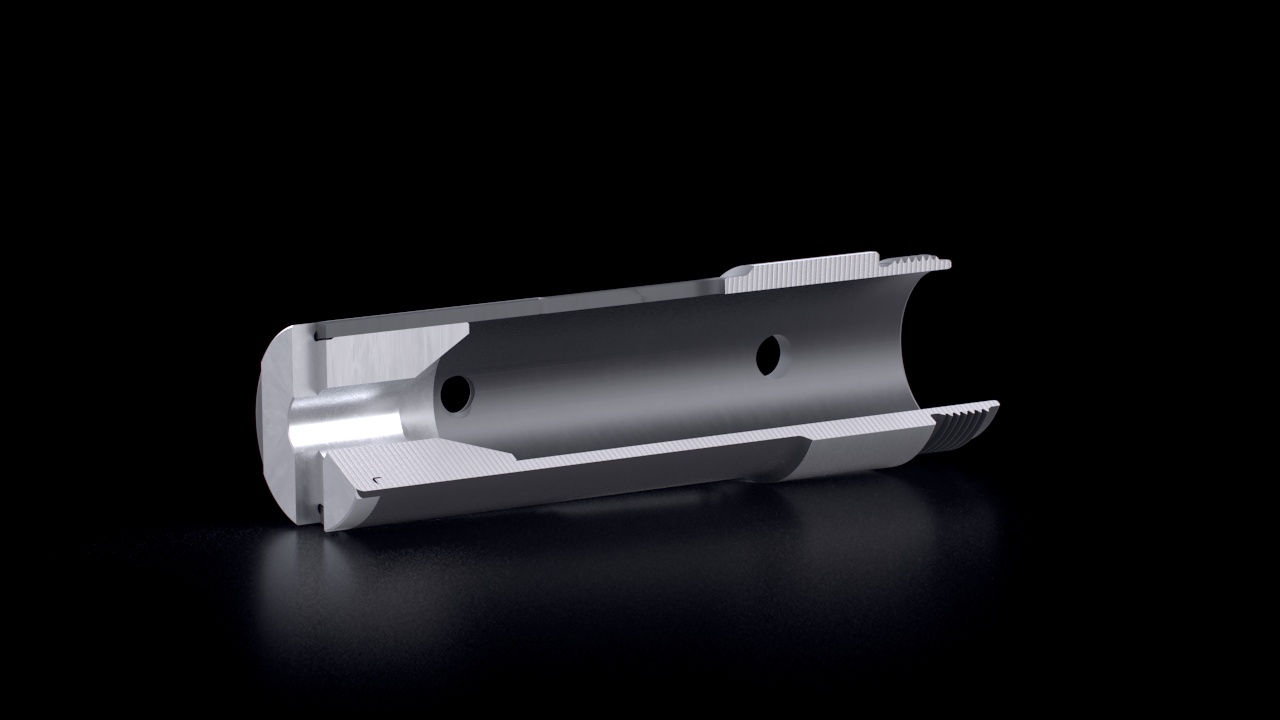 Vorschubzangen – Aluminiumeinsätze – Schnittansicht