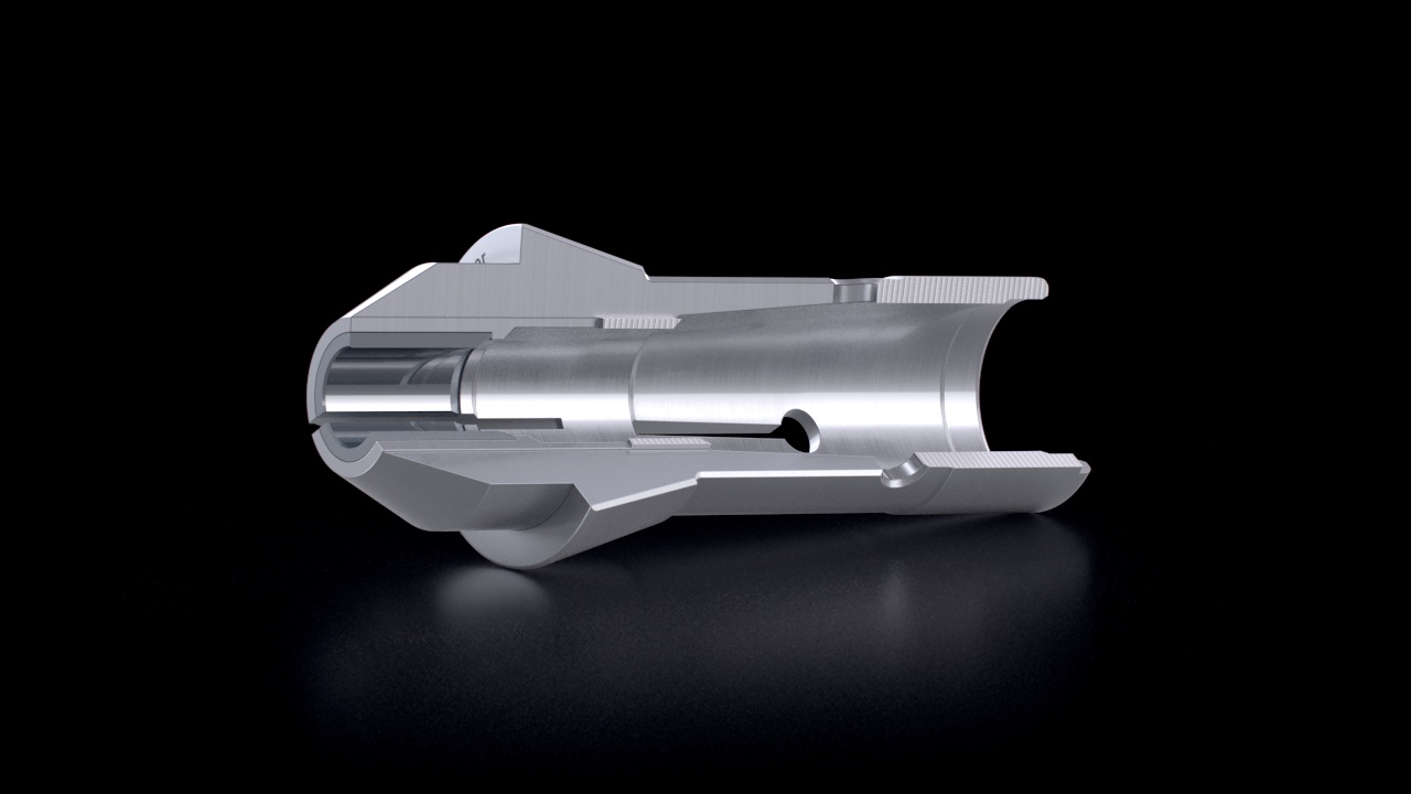 Vorbauspannzangen – Hartmetalleinsatz – Schnittansicht
