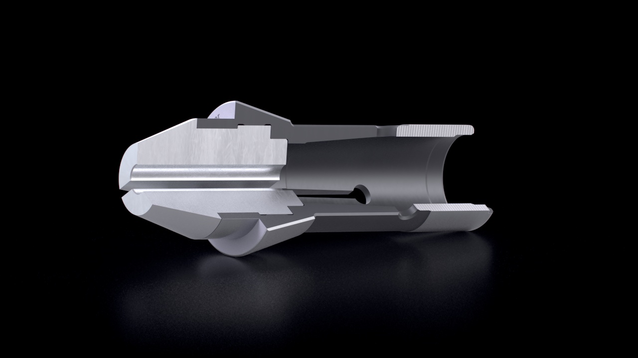 Long Nose Collets – Aluminium Inserts – Cross-Section View