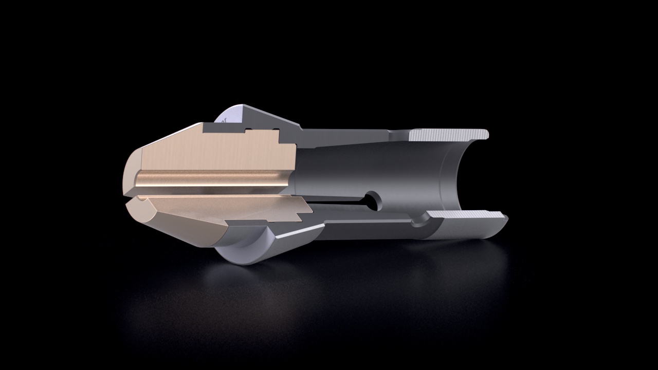 Long Nose Collets – Brass Inserts – Cross-Section View