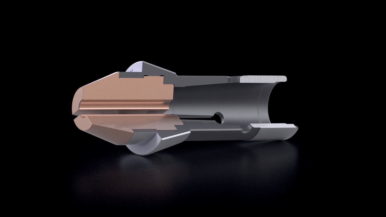 Long Nose Collets – Bronze Inserts – Cross-Section View