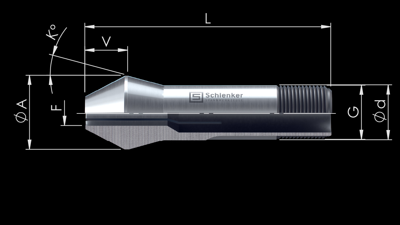 Vorbauzugspannzangen SW&B – Technische Zeichnung