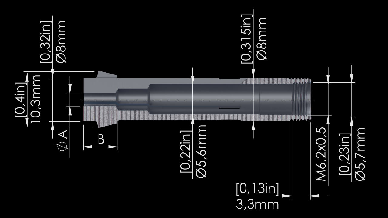 Masa Tool – Spannzange um5 – Technische Zeichnung